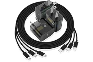 DELONI Phone Charger Fast Charging 6FT, Long USB C to Lightning Cable 6 Foot with 20W USB C Rapid Phone Charger Block, Compatible with iPhone 14 Pro/13Pro Max/12/11Pro/Mini, 3 Pack