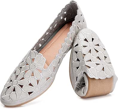 Amazon.com: HEAWISH - Zapatos planos para mujer estilo baletas, con diseño  floral, cuero PU, punta redonda, calzado elegante, color negro y beige :  Ropa, Zapatos y Joyería