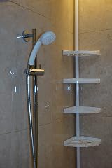 Grand Dicken Bathroom Space Saver Shelves Corner Shelf White Metal Pole 4 view 2