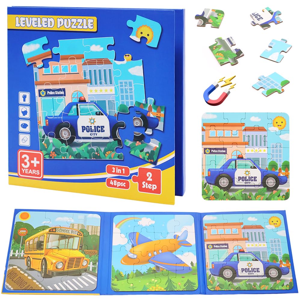Magnetic Puzzles for Kids, 12-16-20 Pieces Toddler Puzzles Travel Activity Toys Travel Games for Kids Ages 3-5 in Car Airplane Educational Travel Toys for Birthday Gifts