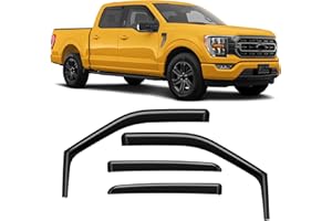 GEARMEISTER in-Channel Rain Guards Ford F150 SuperCrew 2015-2025, Durable Side Windows Rain Guard, Wind Deflectors, 2024 F150 Crew Cab Window Deflectors - 4 PCS