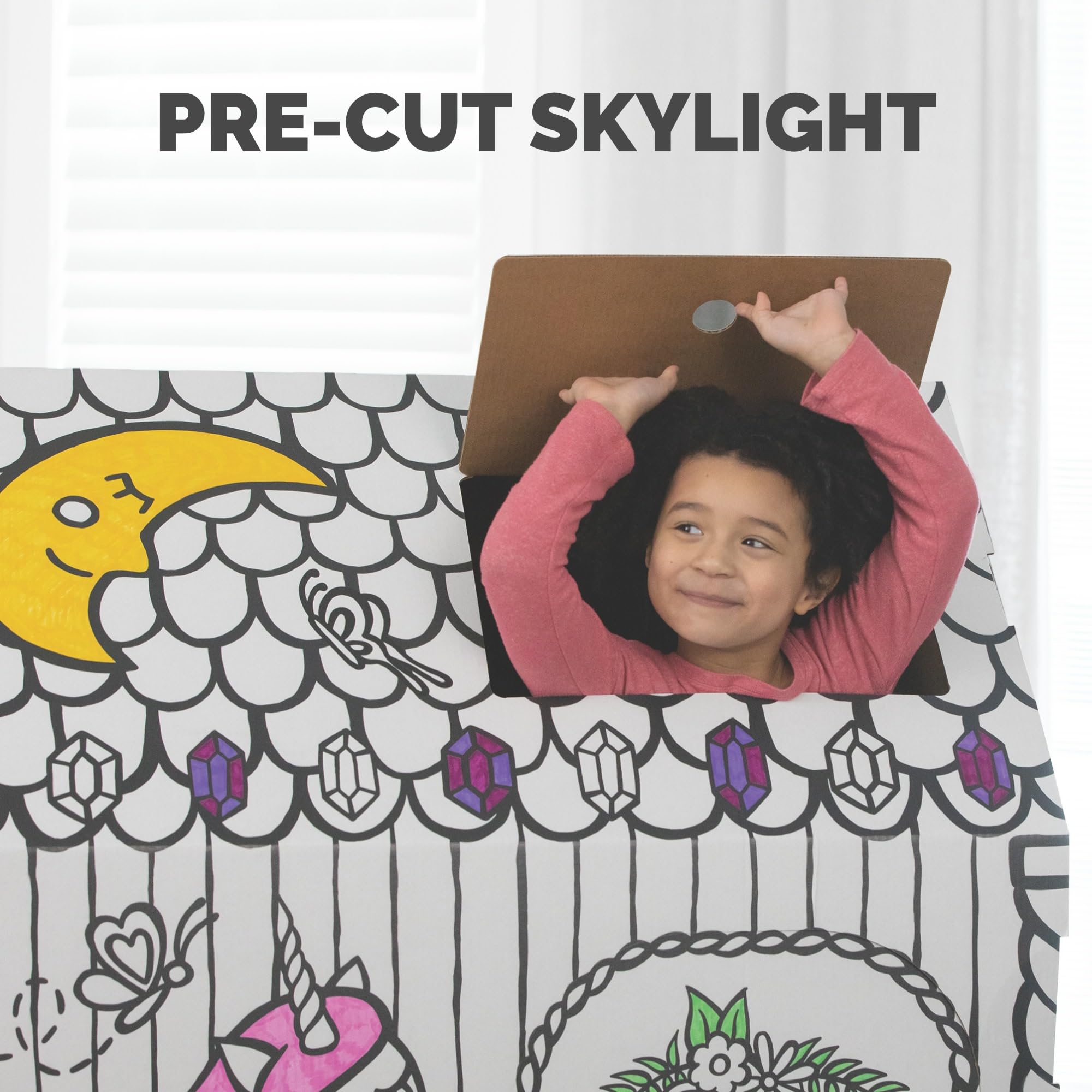 Bankers Box at Play Large Color in Unicorn Playhouse, Cardboard Playhouse and Life Size Craft Activity for Kids and Families