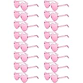 Colzzy 16 Pair Heart Shaped Sunglasses Bulk Witch Birthday Party Sunglasses Candy Color Eyewear for Party Women