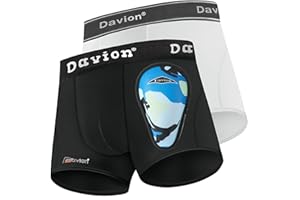 Davion 2-Pack Boys Underwear with Soft Protective Athletic Cup Youth Briefs for Football, Baseball, Lacrosse