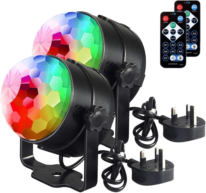Disco Lights Disco Ball U'king, Remote Control DJ Lights 3W 7 Colours