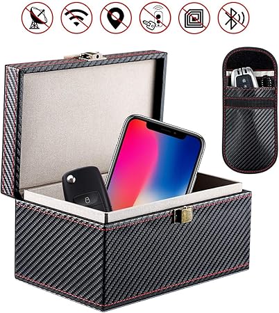 Amazon Vintoney リレーアタック防止 スマートキーケース 電波遮断ケース ポーチセット 高級puレザー 車盗難防止 スマホ 電波遮断ボックス 小型 スキミング防止 カーセキュリティ バックパック バッグ 車 バイク