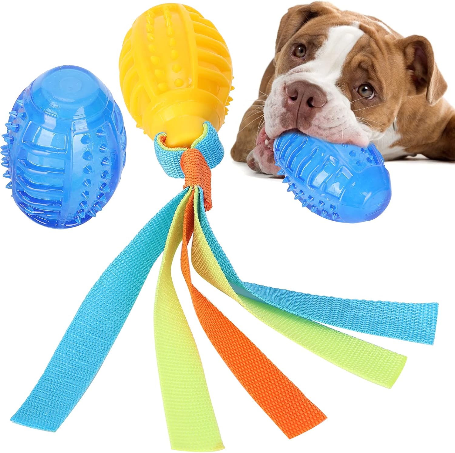 Pet Teeth Cleaning Ball, Bite 2 Pcs Dog Chew Ball Bright Colors Pet