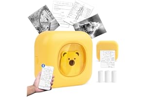 UltraSense Mini Thermal Printer, X7 Pocket Sticker Maker Machine, Portable Bluetooth Phone Printer with 3 Rolls Thermal Paper for DIY Creation, Study Notes, Photo, Lists, Work Plans, Gifts