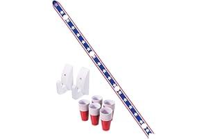 GoPong Slamski - Retro and Vintage Wood Design 4 Person Drinking Ski with 50 Plastic Shot Glasses