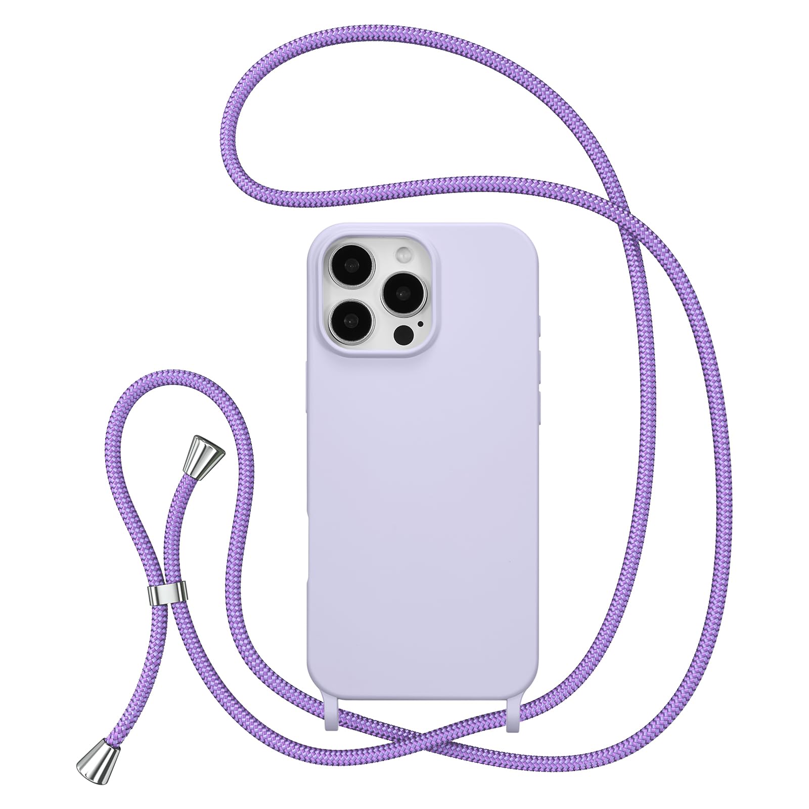 Photo 1 of ZTOFERA for iPhone 16 Pro Max Case with Strap,Crossbody Phone Case with Adjustable Neck Shoulder Lanyard,Soft Silicone Shockproof Protective Phone Cover for iPhone 16 Pro Max 6.9 inch-Purple