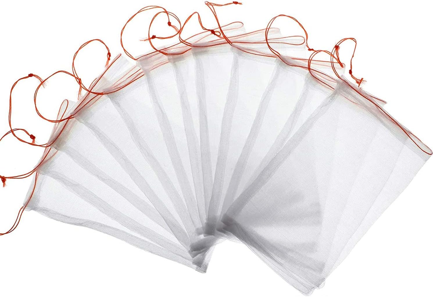 120 Pieces 6 x 10 Inch Fruit Protection Bags, Garden Nylon Mesh Fruit Bag Bird Net Barrier Bag Garden Plant Flower Fruit Protect Bag