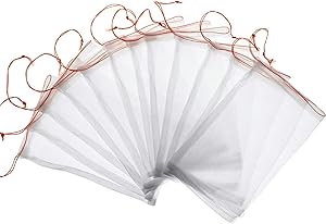 120 Pieces 6 x 10 Inch Fruit Protection Bags, Garden Nylon Mesh Fruit Bag Bird Net Barrier Bag Garden Plant Flower Fruit Protect Bag