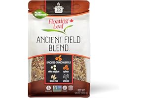 1 Pack x 14 ounces Ancient Field Blend, Wild Rice Blend with Sprouted Crimson Lentils, White Sorghum Grain, Quinoa and Brown Rice, Non Gluten, Non-Gmo, Kosher and Vegan - Floating Leaf