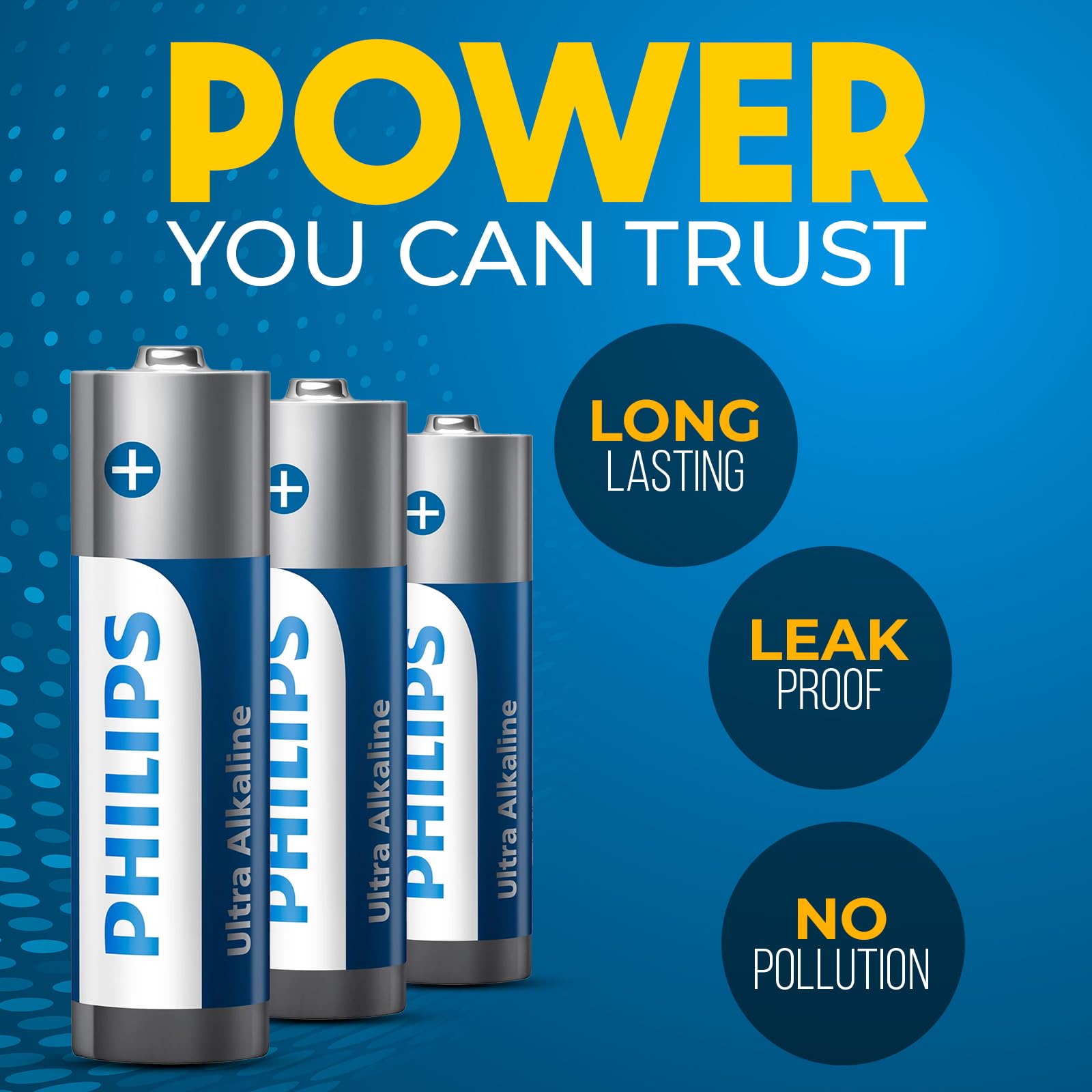 PHILIPS AA Batteries 12 Pack 1.5v Ultra Alkaline Double A Batteries, 10-Year Shelf Life, Ideal for Blink Outdoor Battery, Alarm System, Doorbell, Smoke Detector Batteries. [Non-Rechargeable]