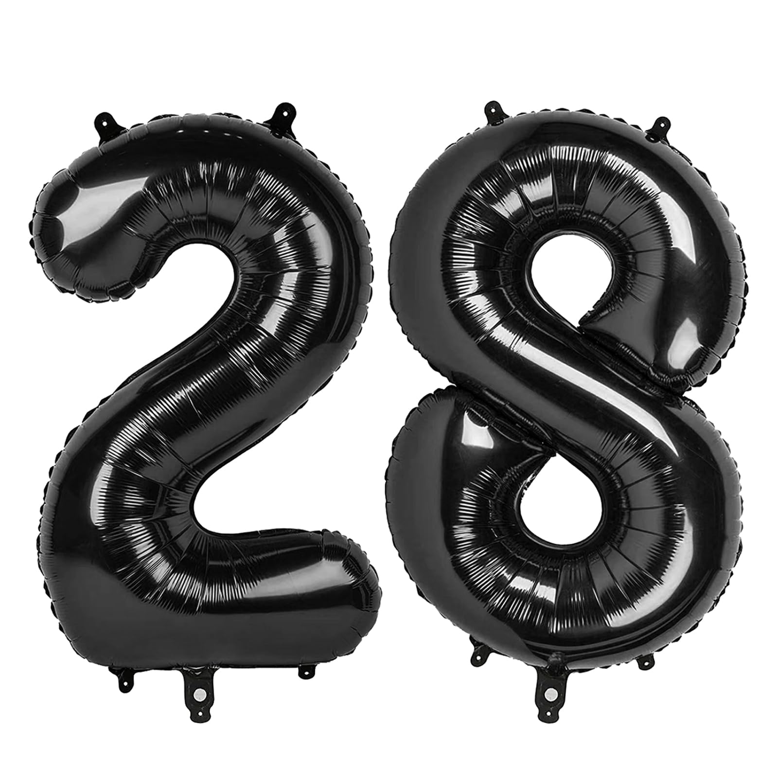 Photo 1 of 28 Balloon - Black Birthday Number Balloons, 40 Inch Large Foil Balloons for Men Women Boys Girs Black Themed Birthday Decorations