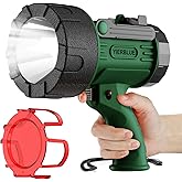 YIERBLUE Rechargeable Spotlight Flashlight, 1000,000 High Lumen LED Spotlight with Ultra-Long Running, IP67Waterproof Spot Lights with Red Lens(Large)