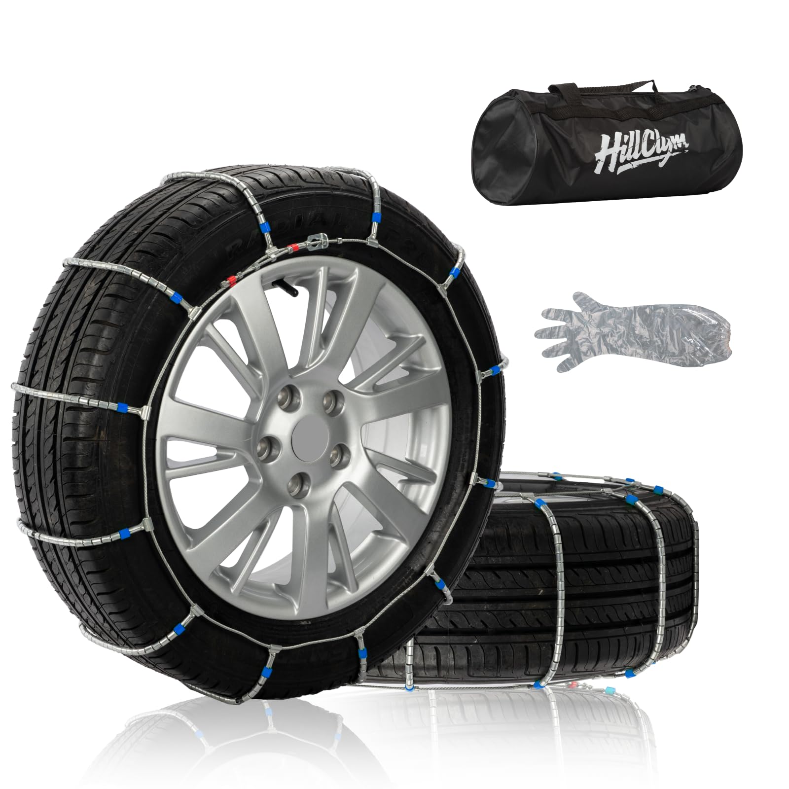 Photo 1 of ***USED, CARRY BAG DAMAGE -SELLING AS IS*** Snow Chains for Car Tires, Tire Chains for Passenger Cars, Sedan, SUVs, Quick Fit & Easy Installation, Portable Reusable Emergency Tire Traction Chain, (HP1042)