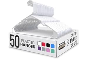 Utopia Home - Plastic Hangers 50 Pack - Space Saving Clothes Hanger - Durable and Strong Closet Organizers and Storage Makes 