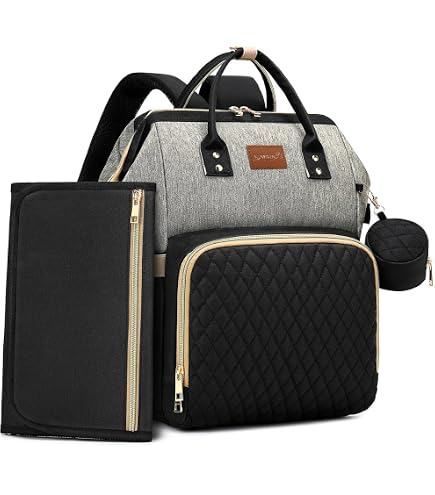 Rosegin Black Faux Leather diaper bookbag Amazon.com: ROSEGIN Premium Vegan Leather Diaper Bag  main image 2