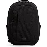 Vera Bradley Women's Microfiber Large Travel Backpack Travel Bag, Classic Black, One Size