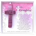 Sentimental Gift for Grandma from Granddaughter/Grandson - Handmade in USA Glass Cross and Grandma Poem - Gift for Grandmothe