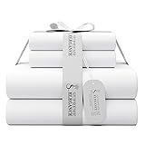 SUPREME ELEGANCE White Queen Sheets Set, Brushed