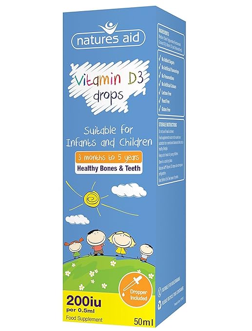 (3 PACK) Natures Aid Vitamin D3 400iu Drops 50ml 3 PACK BUNDLE