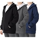 VOGRYE 3 Packs Baby and Toddler Boys Long Sleeve Full-Zip Hoodies Infant Fleece Hooded Sweatshirts Jacket with Pouch Pockets
