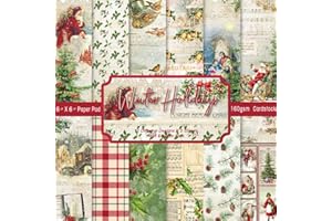 Lot de 24 feuilles de papier cartonné simple face pour scrapbooking, journal, album photo (R2315) 15,2 x 15,2 cm