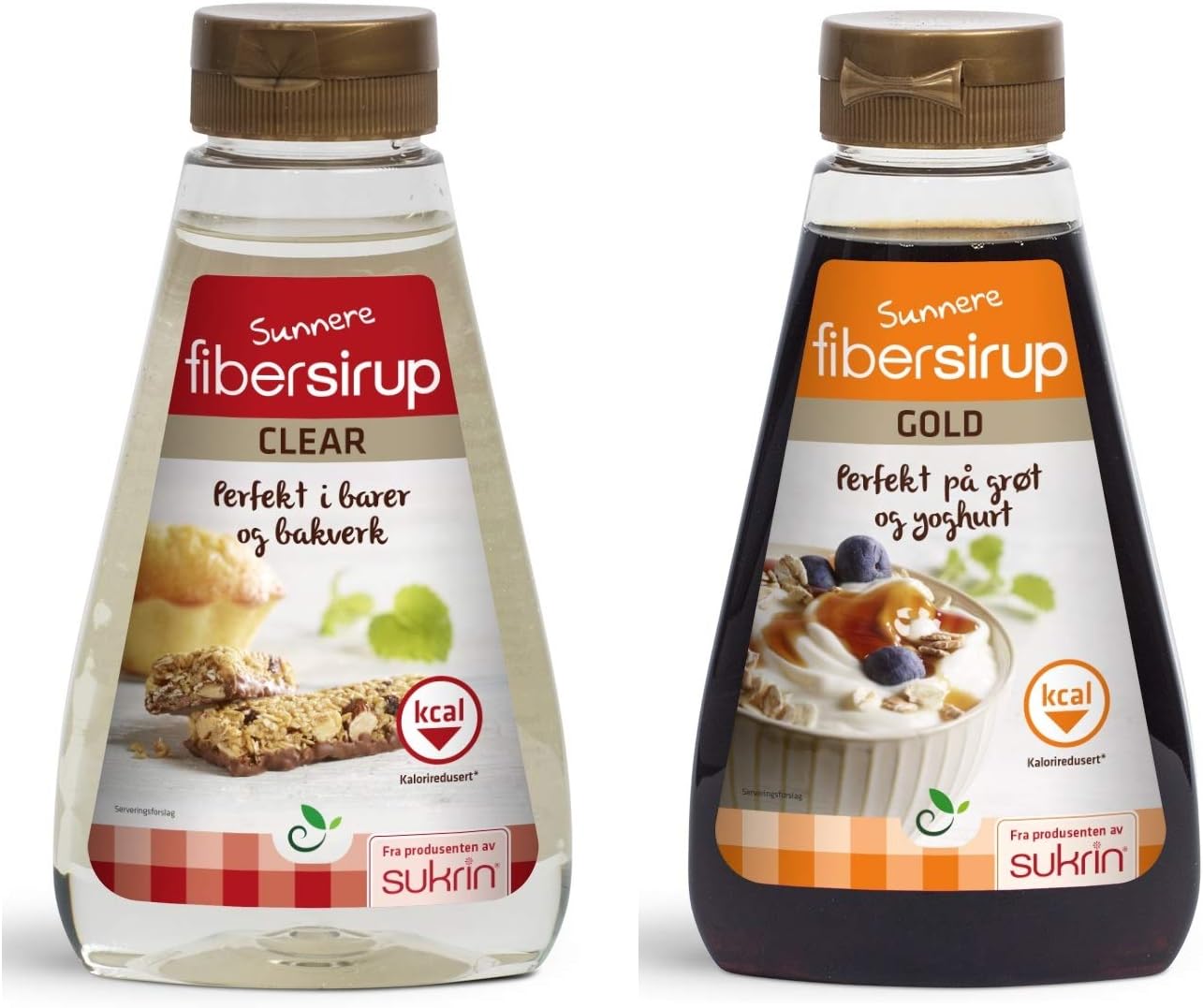 Sukrin Fibre Gold & Clear Syrup Sugar Alternative Mixed Pack of 2