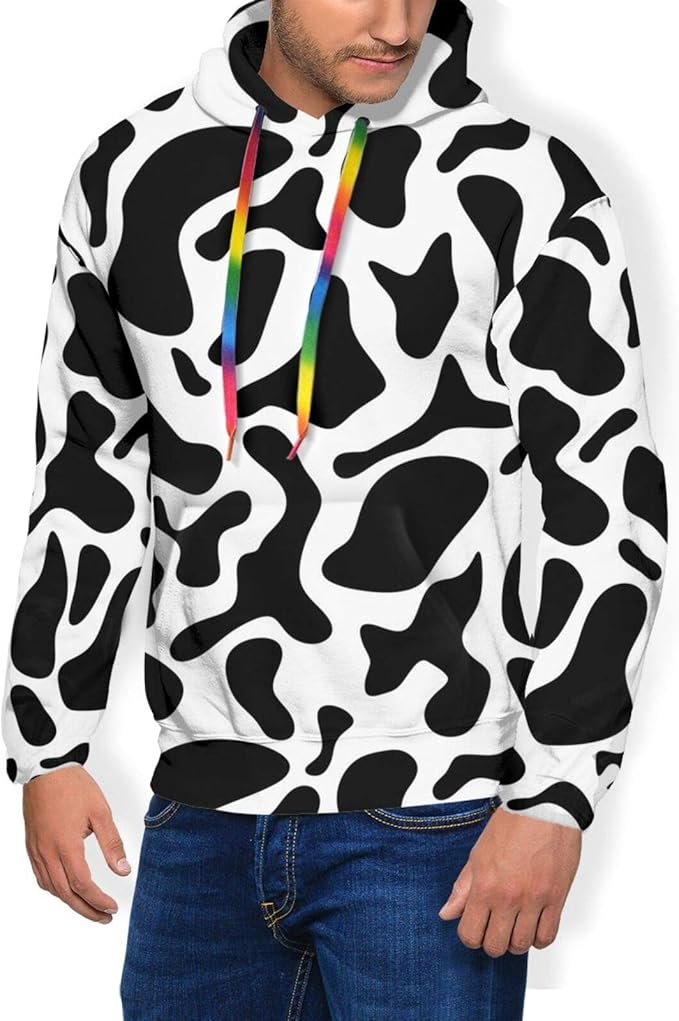 brown cow print hoodie