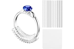 Ring Sizers for Loose Rings, 12 Pack Invisible Transparent Ring Size Adjuster Guards with Jewelry Polishing Cloth Fit Almost 