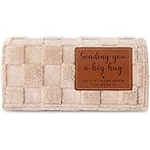 IDELTIME Get Well Gifts for Women Men, Khaki Checkered Hug Blanket, Thinking of You Gifts for Women Friends, Cancer Care, After Surgery, Sympathy, Feel Better Gift, Soft Healing Throw Blankets 50"x60"