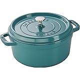 STAUB Cast Iron 4-qt Round Cocotte, Turquoise
