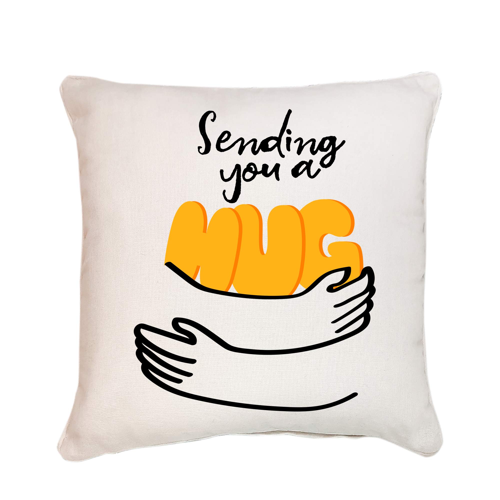 Pomchick Hug Cushion Cover Sending You A Hug 40x40CM Gift For Her Him Family Best Friend Mum Grandad
