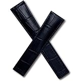 19mm Black Perforated Genuine Leather Watch Band For TAG Heuer Carrera, With Spring Bars