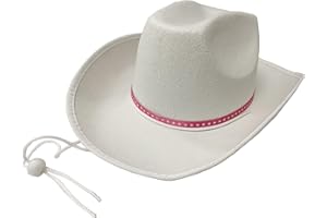 Karnival Costumes Adult's Fashion Doll White Cowboy Hat with Pink Hat Band