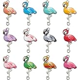 DanLingJewelry 50Pcs Random Color Coral Flamingo Enamel Charms Mini Flamingo Animal Dangle Charms for Jewelry Making Necklace DIY Crafts