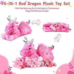 Syhood 18 Inch Dragon Plush with Babies 1 Large