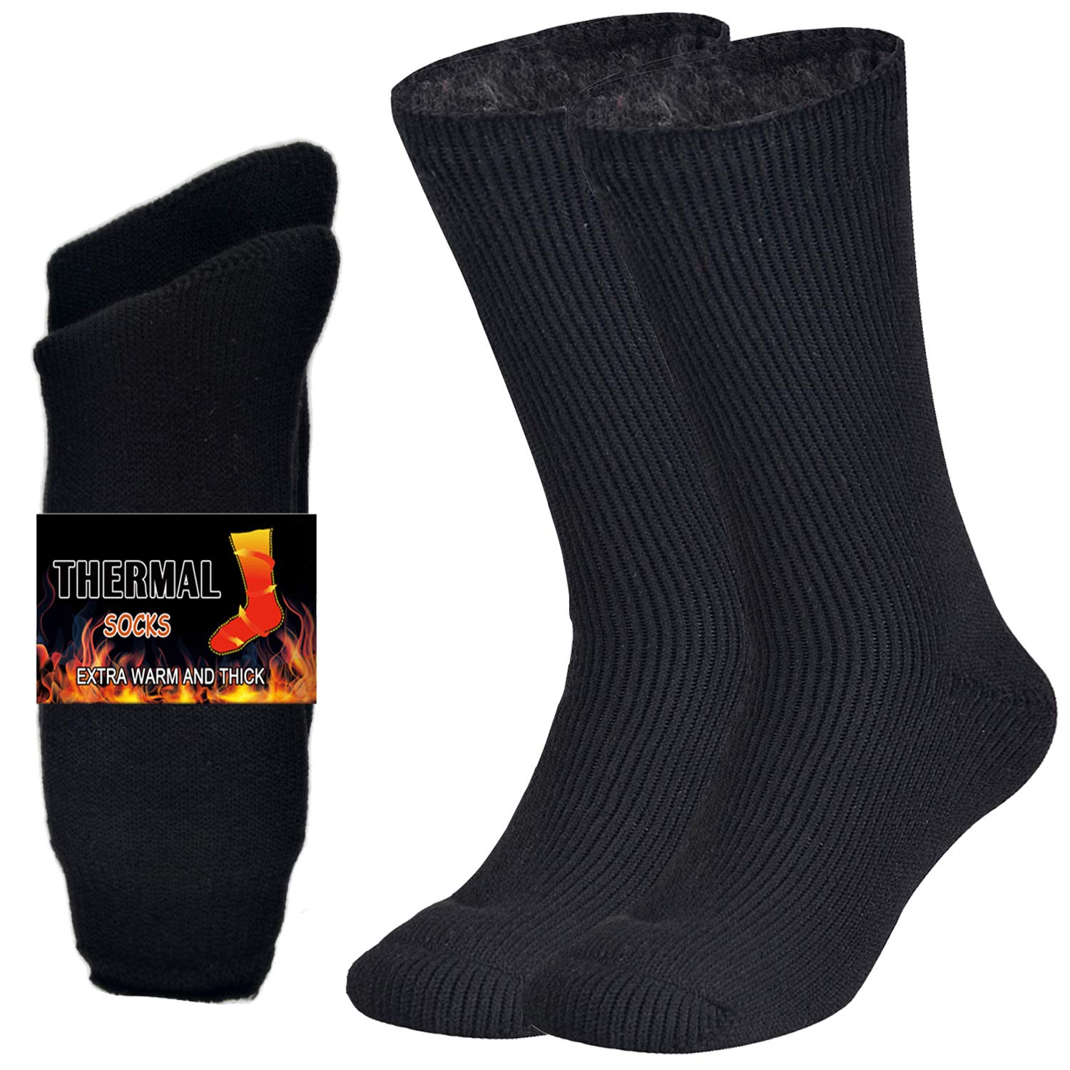 Jormatt 2 Pairs Thick Thermal Socks Insulated Heated Heavy Warm Socks For Winter Cold Weather