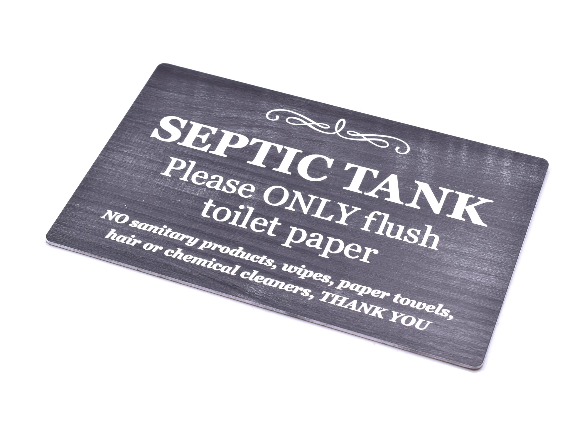 Stylish and Bold, Carbon Ash, SEPTIC TANK Sign | Plaque | Notice for Toilet | Bathroom | W.C | only flush toilet paper | Information Notice | Other Styles Available.