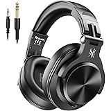 OneOdio A70 Bluetooth Over Ear Headphones, Wireless Headphones w/ 72H Playtime, Hi-Res, 3.5mm/6.35mm Wired Audio Jack for Stu