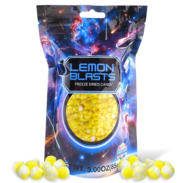 FREEZE DRIED SOUR LEMON HEADS CANDY, CRUNCHY CANDIES,...