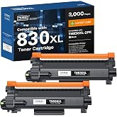 Timink TN830XL Toner Cartridge Replacement for Brother TN830XL TN830 2 Pack | High Yield Black Toner for HL-L2460DW MFC-L2820DW DCP-L2640DW HL-L2405W Printer, 3,000 Pages Each, ISO Certified