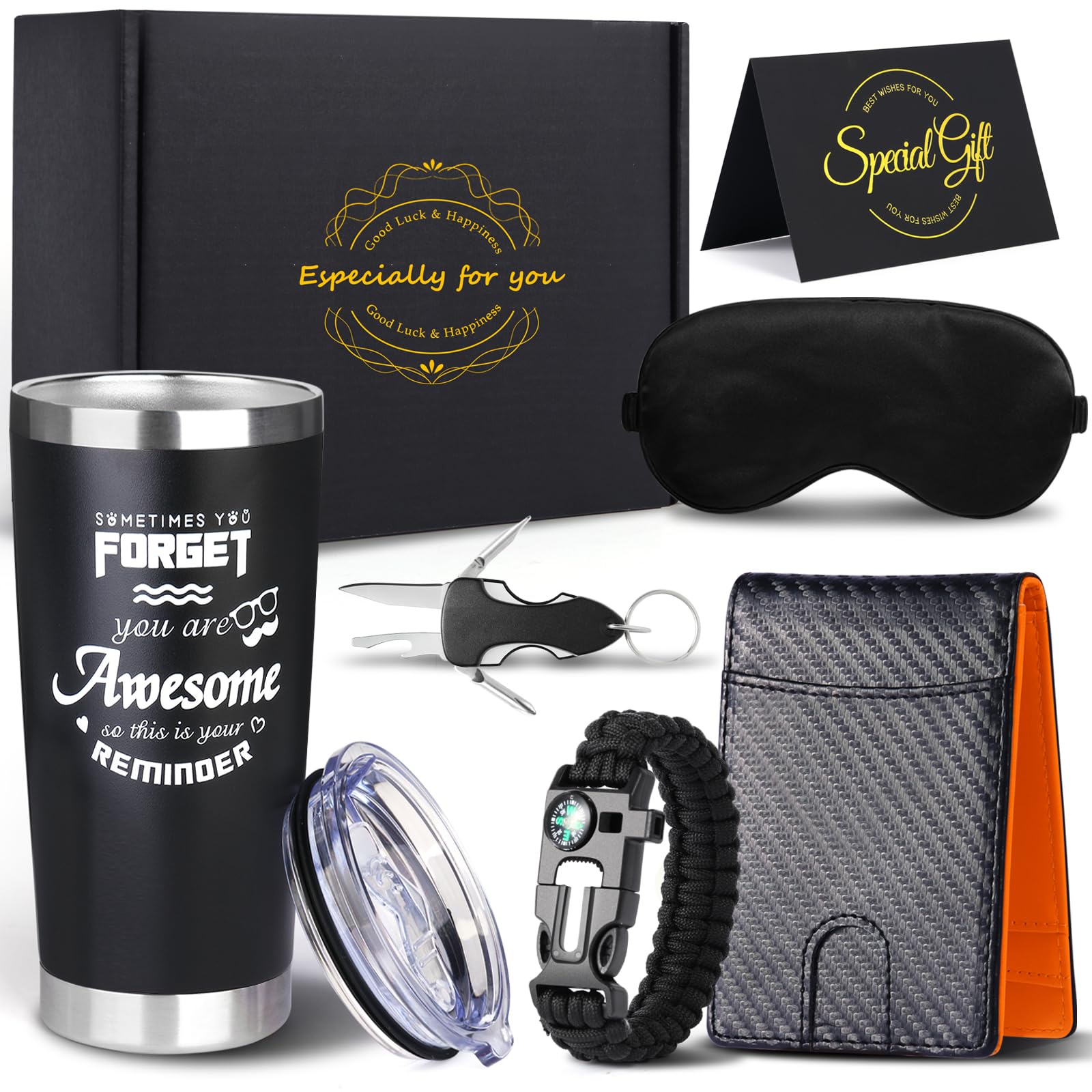Photo 1 of VUEJIC Birthday Gifts Baskets for Men,Premium Gift Baskets for Him,Cool Camping Outdoorsman Gift Set,Fathers Day Christmas Mens Gifts Ideas,Thank You Presents for Dad