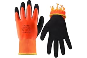 LOCCEF 2 Pairs 100% Waterproof Winter Gloves,Winter Work Gloves Thermal Liner Grip Coating Warm,Thermal Insulated,Super Grip