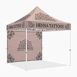 10x10 Henna Tattoo Themed Pop Up Canopy