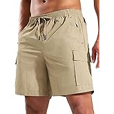 Haimont Men's Hiking Cargo Shorts 7 Inch with Zipper Pockets Quick Dry Lightweight Outdoor Camping Travel, Water Resistant