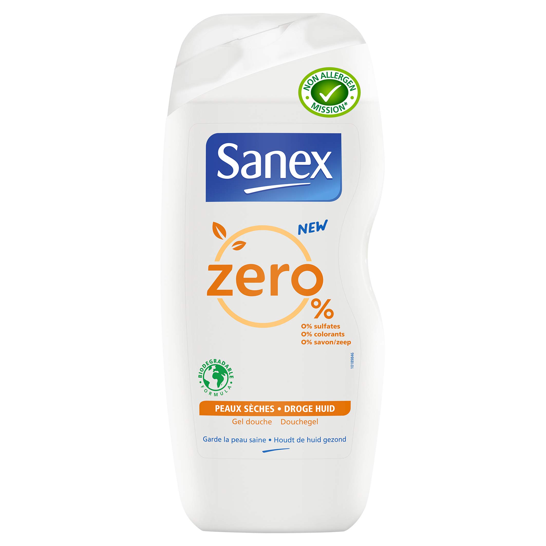 Sanex Shower Gel Zero% Biodegradable Dry Skin - 250 ml - Pack of 1