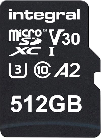 Integral 512GB microSD Card Premium High Speed UHS I U3 A1 4K Video